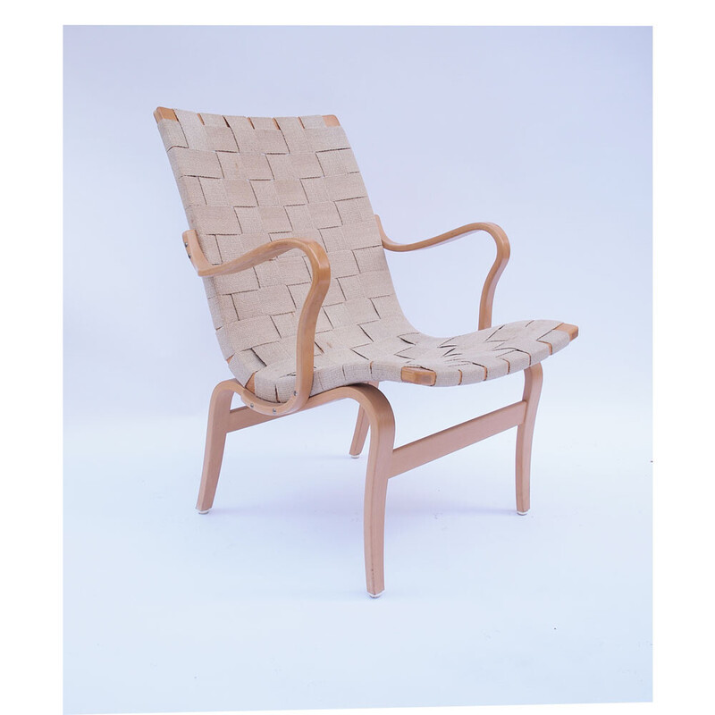 Vintage Eva armchair in solid oak by Bruno Mathsson, 1960