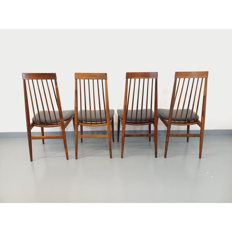 Ensemble de 4 chaises vintage en palissandre par Ernst Martin Dettinger pour Lucas Schnaidt, 1960