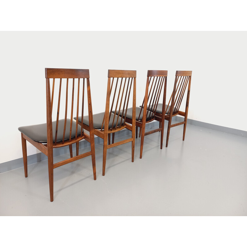 Ensemble de 4 chaises vintage en palissandre par Ernst Martin Dettinger pour Lucas Schnaidt, 1960