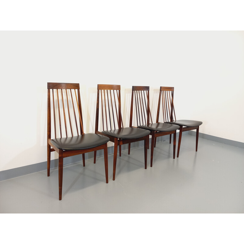 Ensemble de 4 chaises vintage en palissandre par Ernst Martin Dettinger pour Lucas Schnaidt, 1960