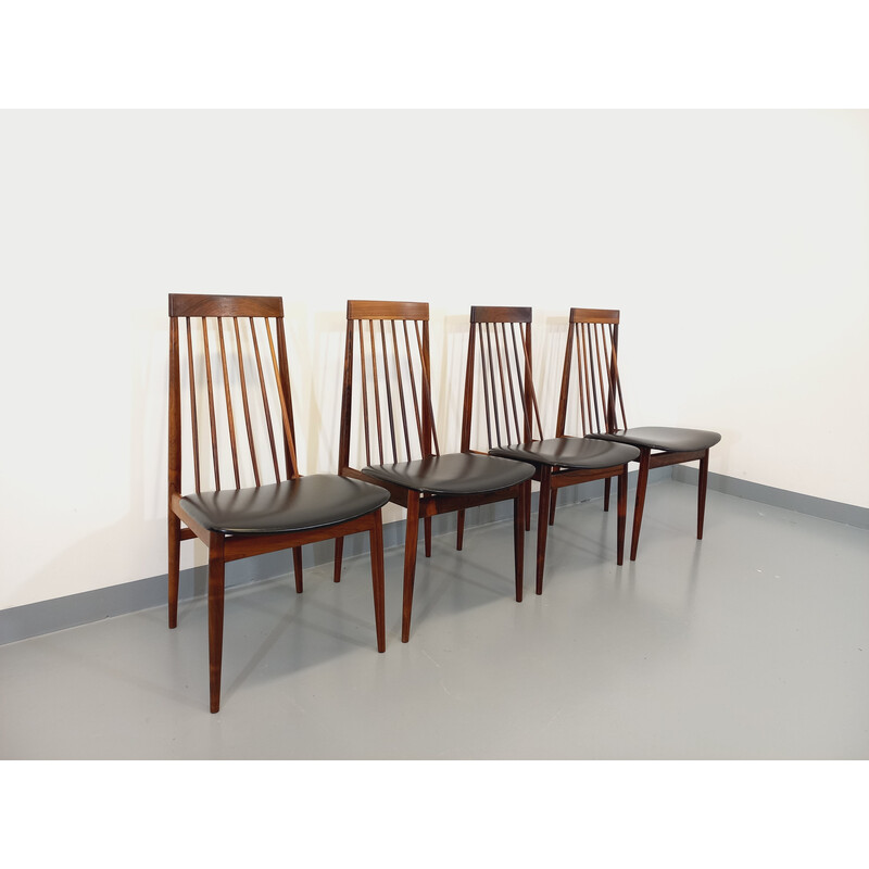 Set van 4 vintage rozenhouten stoelen van Ernst Martin Dettinger voor Lucas Schnaidt, 1960