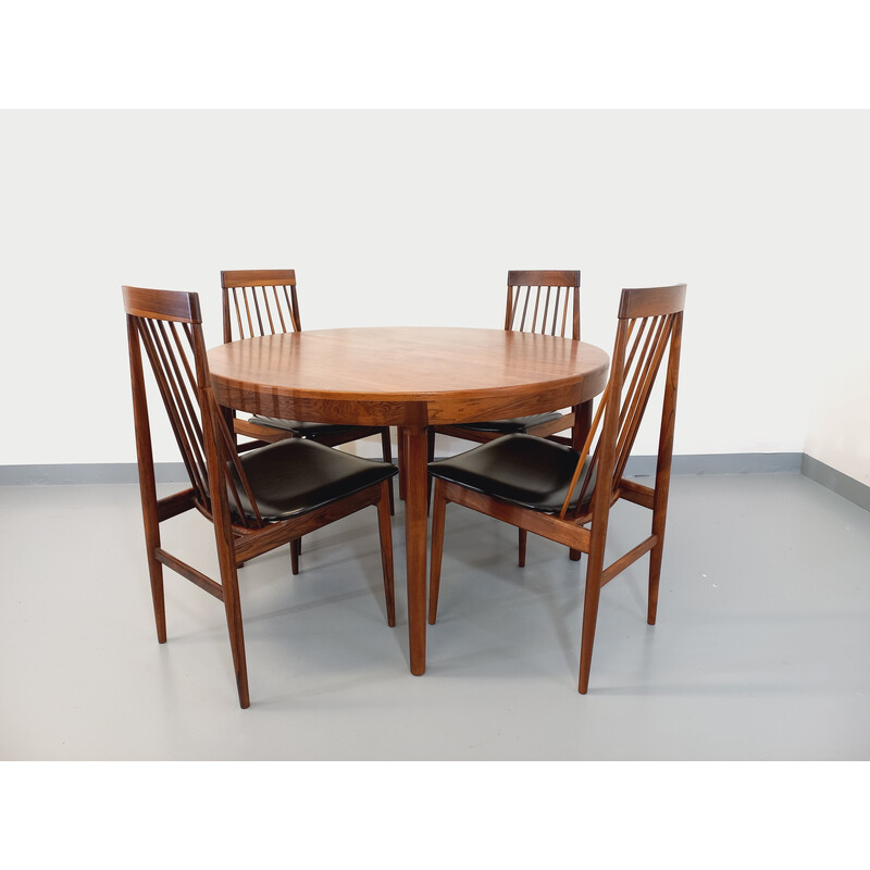 Conjunto de 4 cadeiras vintage em jacarandá de Ernst Martin Dettinger para Lucas Schnaidt, 1960