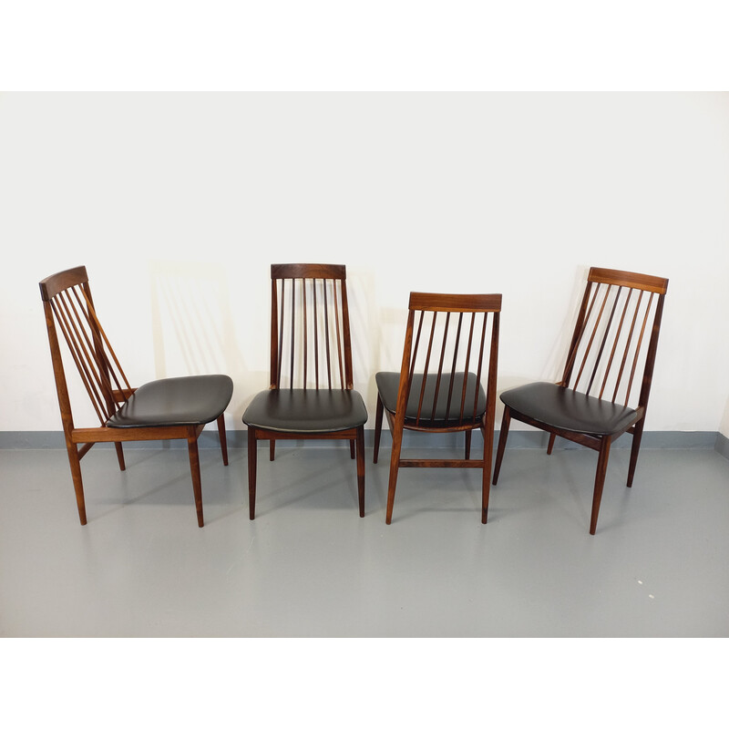 Ensemble de 4 chaises vintage en palissandre par Ernst Martin Dettinger pour Lucas Schnaidt, 1960