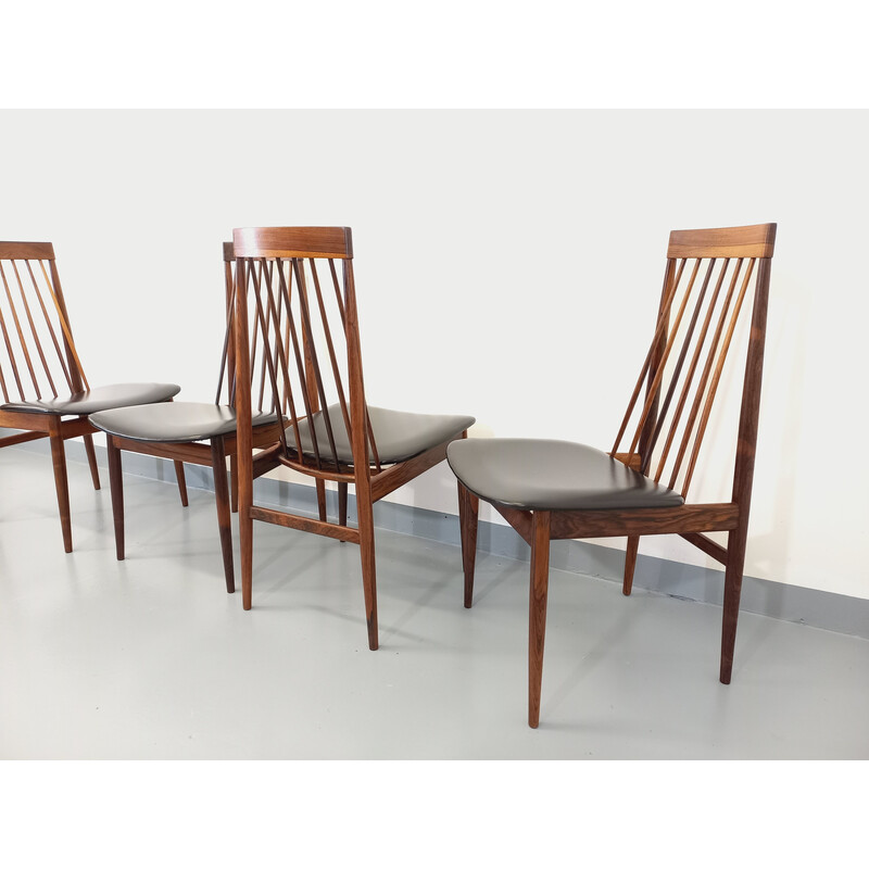 Ensemble de 4 chaises vintage en palissandre par Ernst Martin Dettinger pour Lucas Schnaidt, 1960