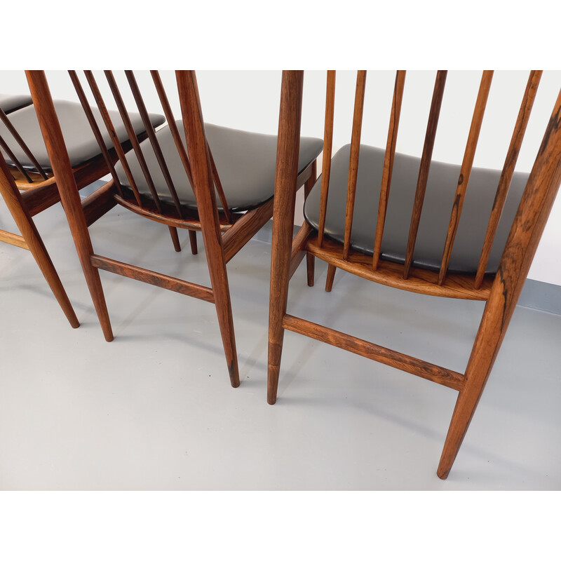 Set van 4 vintage rozenhouten stoelen van Ernst Martin Dettinger voor Lucas Schnaidt, 1960
