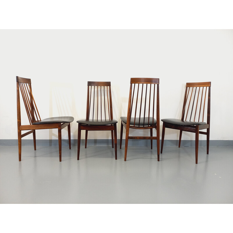 Ensemble de 4 chaises vintage en palissandre par Ernst Martin Dettinger pour Lucas Schnaidt, 1960