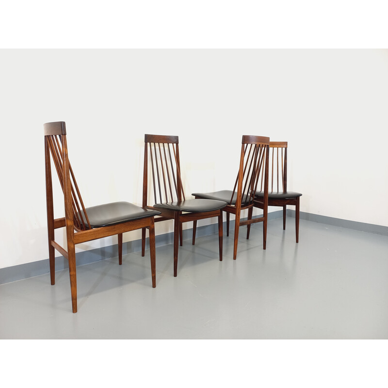 Ensemble de 4 chaises vintage en palissandre par Ernst Martin Dettinger pour Lucas Schnaidt, 1960