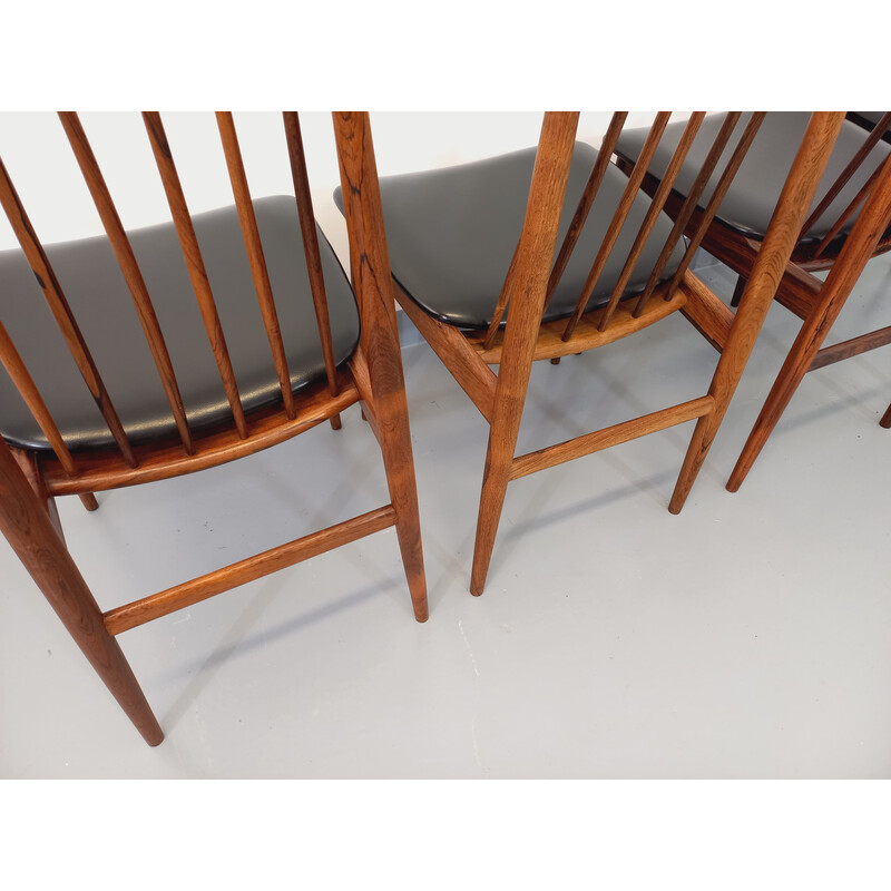 Set of 4 vintage rosewood chairs by Ernst Martin Dettinger for Lucas Schnaidt, 1960