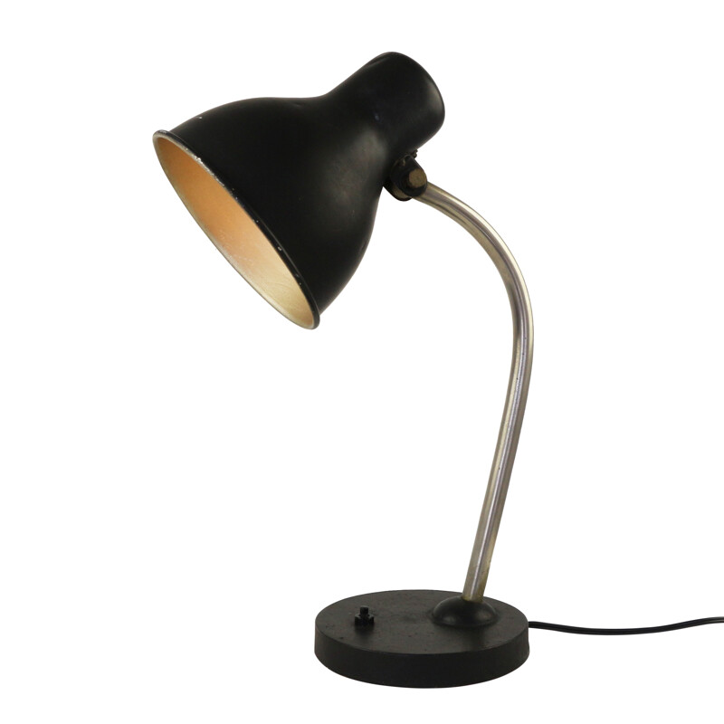 Black industrial desk light - 1950s