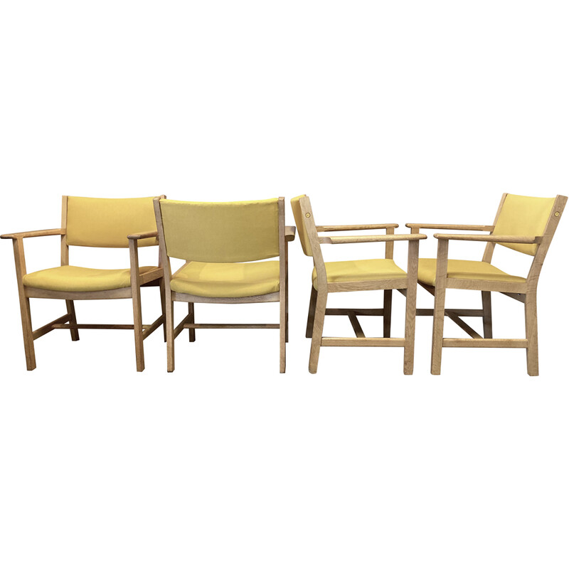 Set of 4 vintage solid oak armchairs by Hans Wegner for Getama, 1960