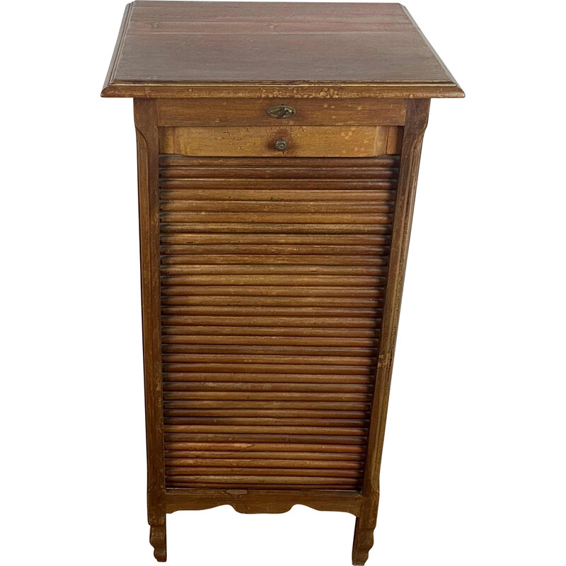 Vintage professional furniture with oak curtained filing cabinet, 1930