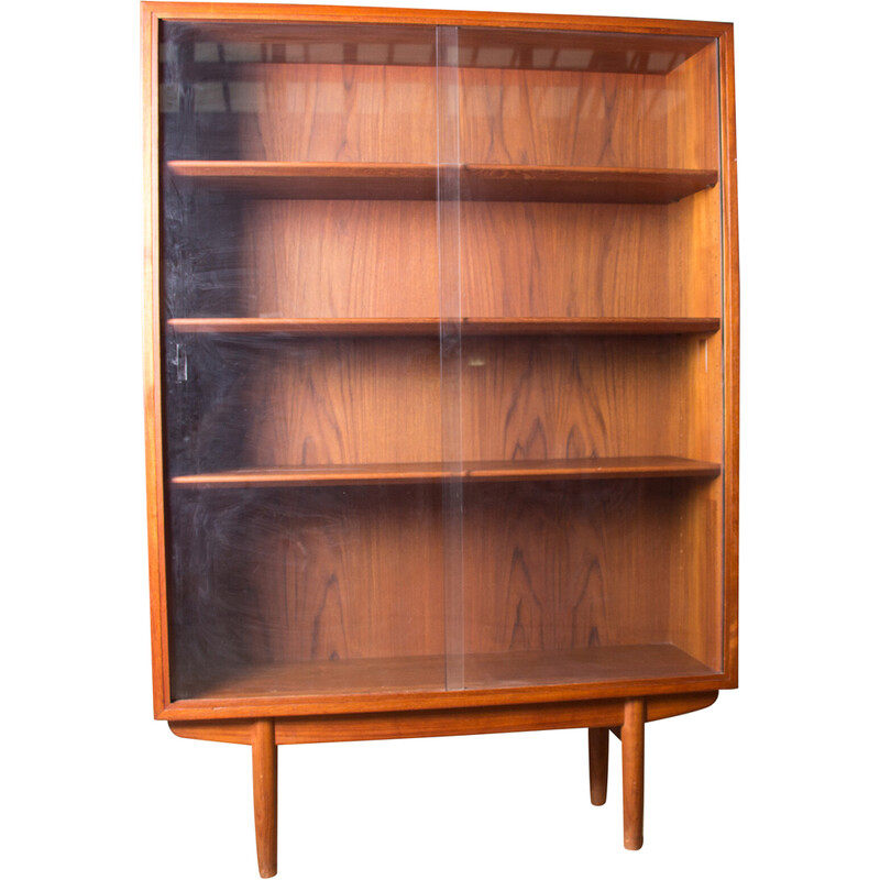 Vintage teak display bookcase by Borge Mogensen for Soborg, Denmark 1960