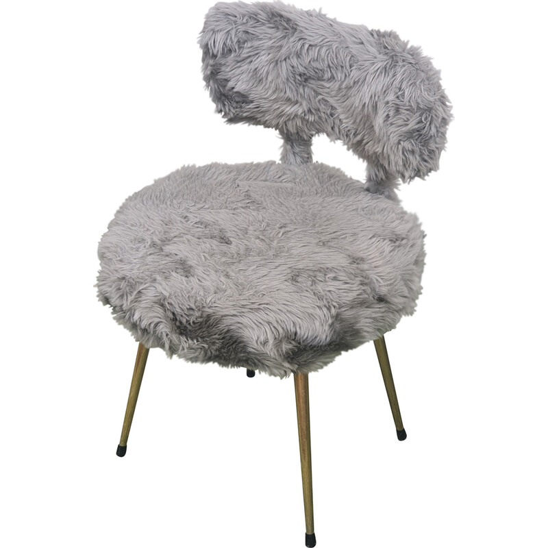 Vintage grey tufted chair