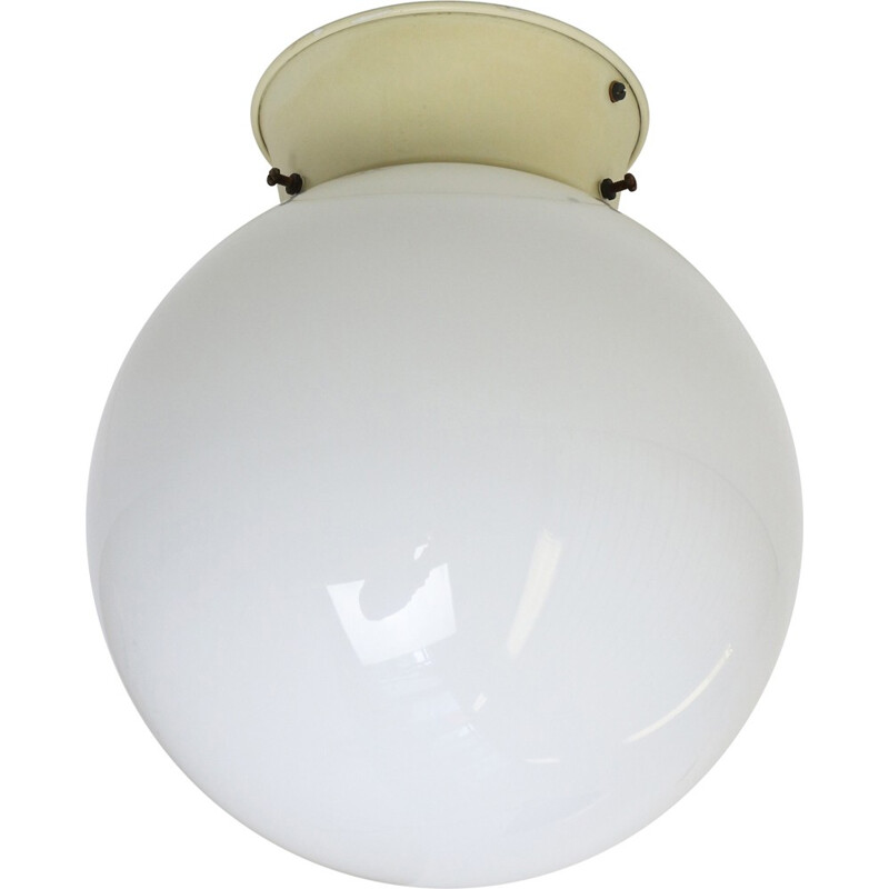 Opal glass globe ceiling light - 1930s