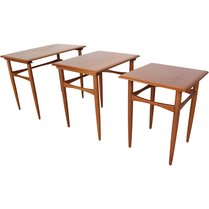 Vintage teak nesting tables by Kai Kristiansen, Denmark 1960