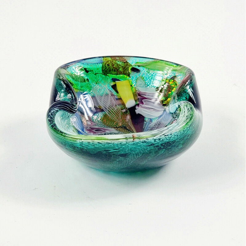 Vintage "Tutti Frutti" ashtray in murano glass by Dino Martens for Aureliano Toso, Italy 1950