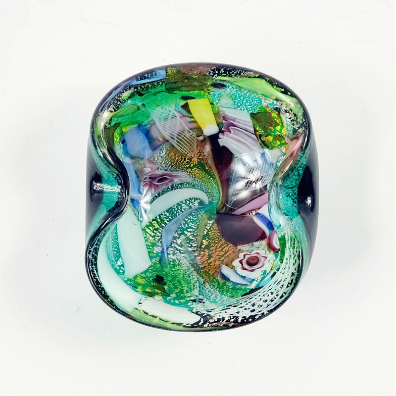 Vintage "Tutti Frutti" ashtray in murano glass by Dino Martens for Aureliano Toso, Italy 1950