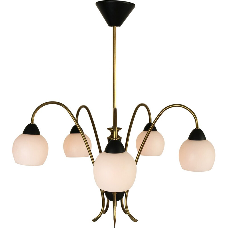 Italian 5 lights chandelier - 1950s