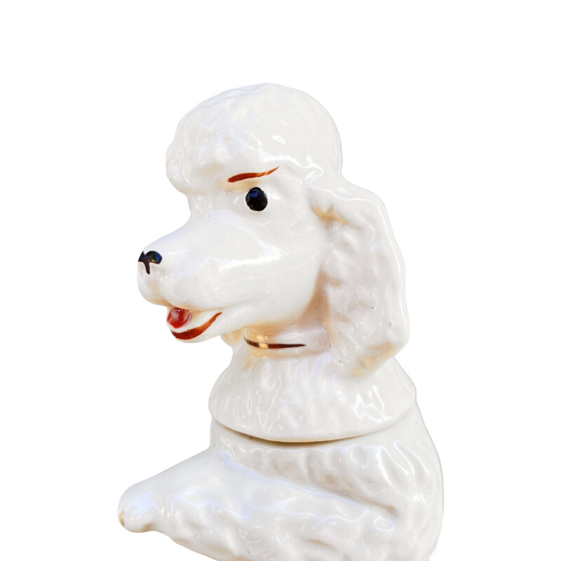 Vintage ceramic poodle decanter by Jim Bean, England 1960