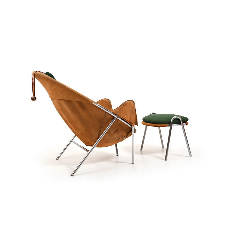 Chaise et pouf vintage BO-360 par Erik Ole Jørgensen pour Bovirke, Danemark 1953