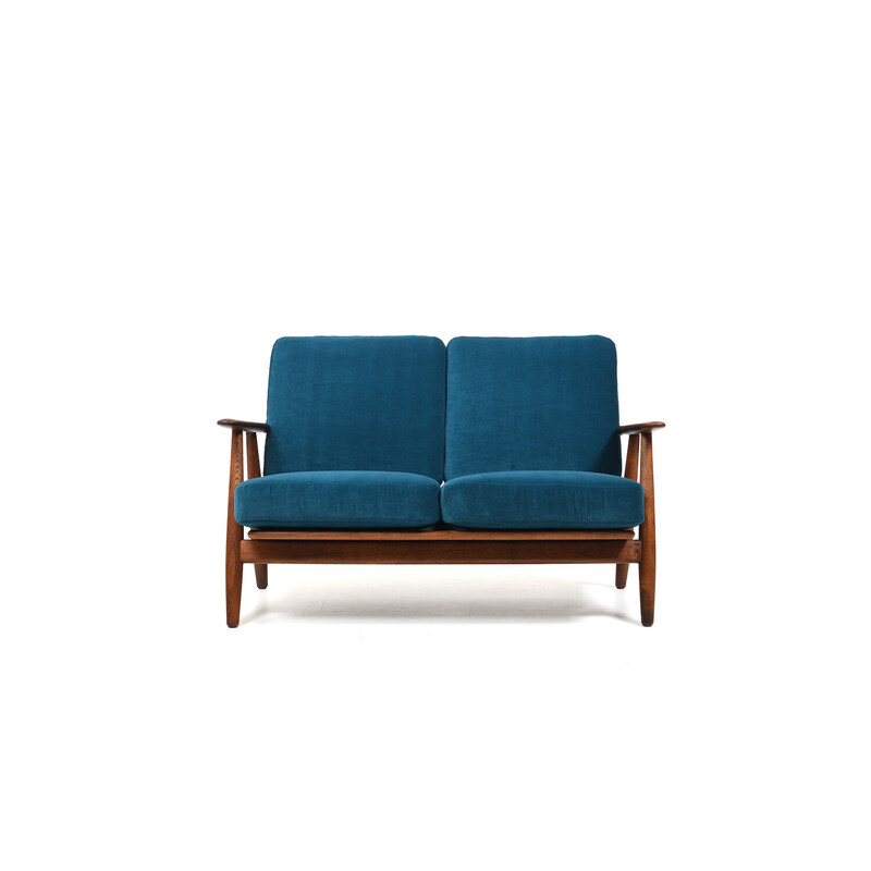 Vintage GE-240 sofa in solid oak by Hans Wegner for Getama, Denmark 1950