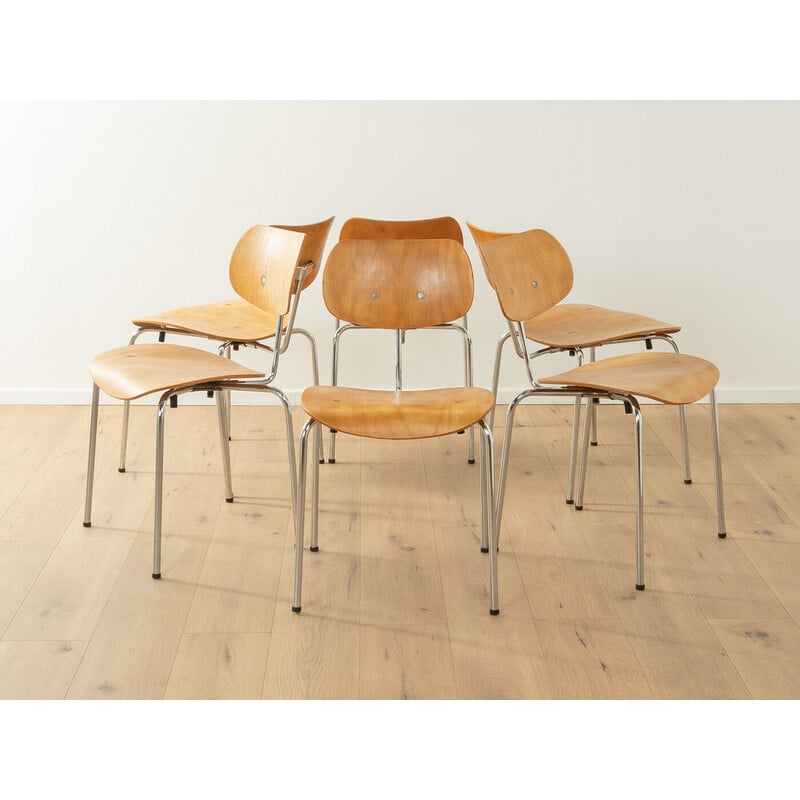 Vintage SE 68 beech plywood chairs by Egon Eiermann for Wilde and Spieth, Germany 1950
