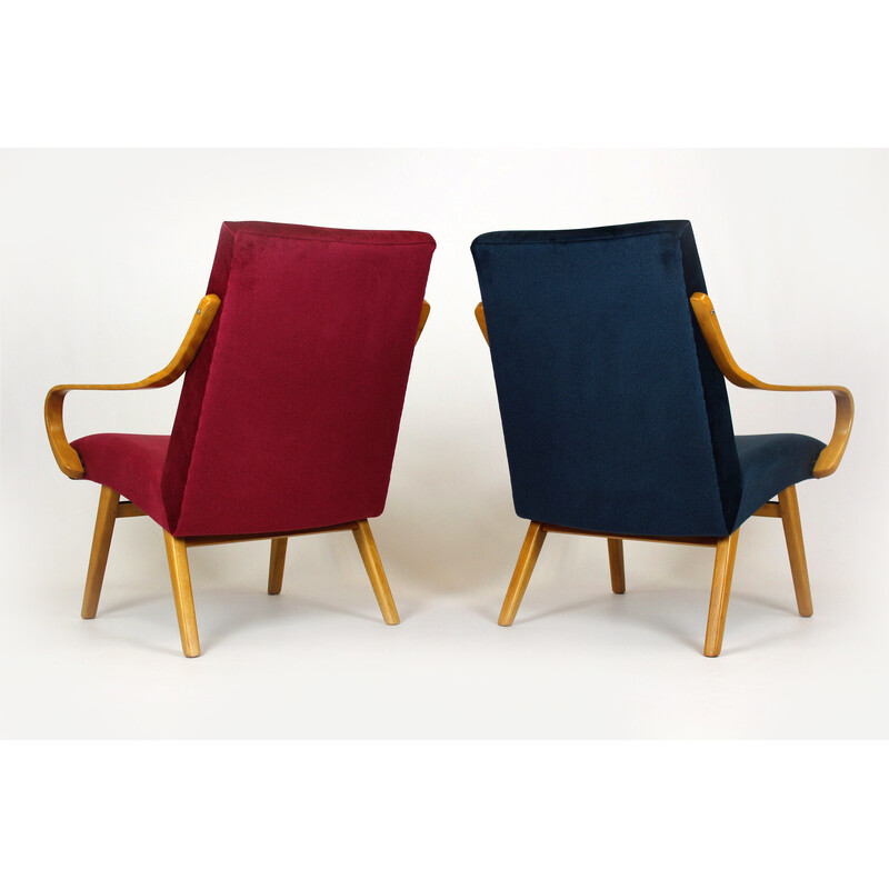 Pair of vintage beechwood armchairs by Jaroslav Smidek for TON, Czech Republic 1960