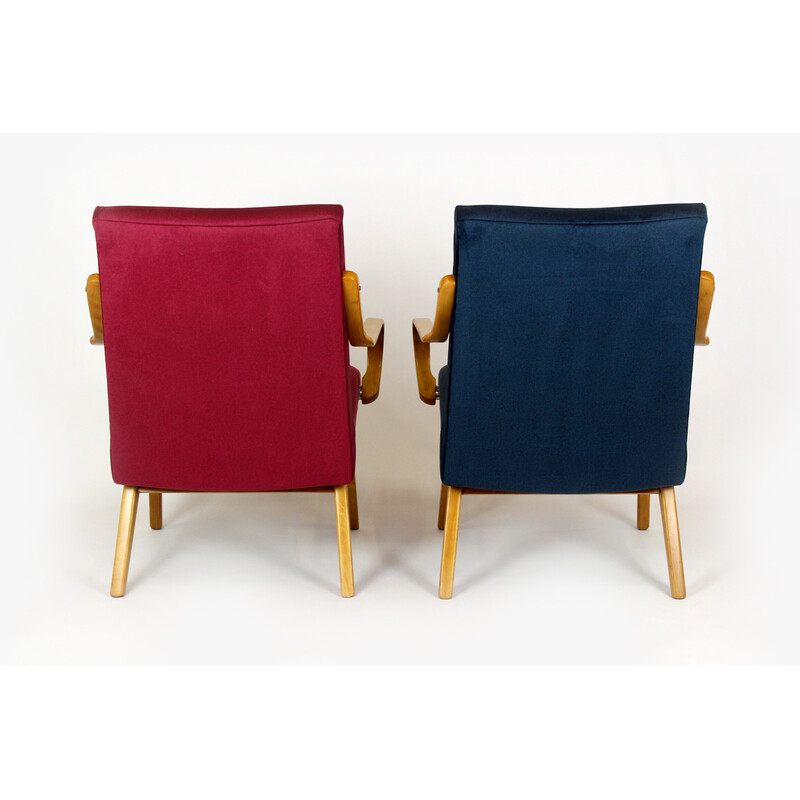 Pair of vintage beechwood armchairs by Jaroslav Smidek for TON, Czech Republic 1960