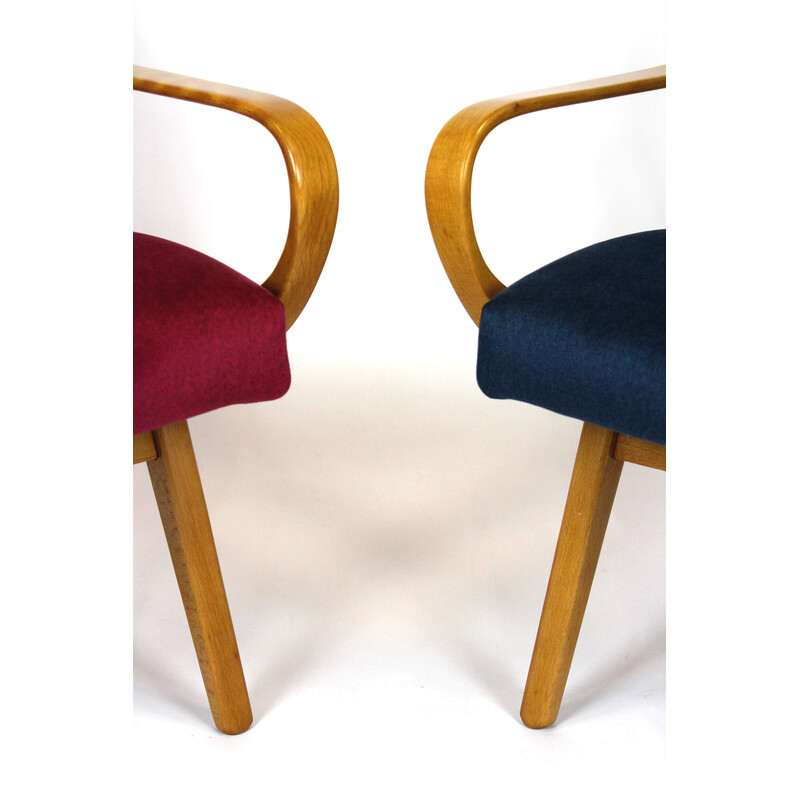 Pair of vintage beechwood armchairs by Jaroslav Smidek for TON, Czech Republic 1960