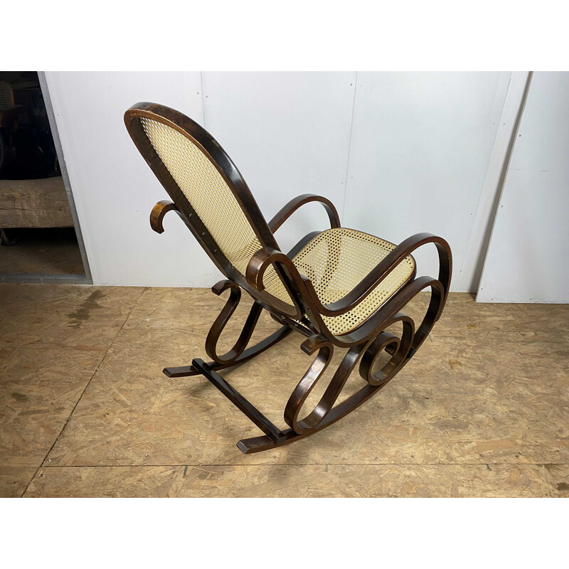 Cadeira de baloiço de madeira vintage, 1970
