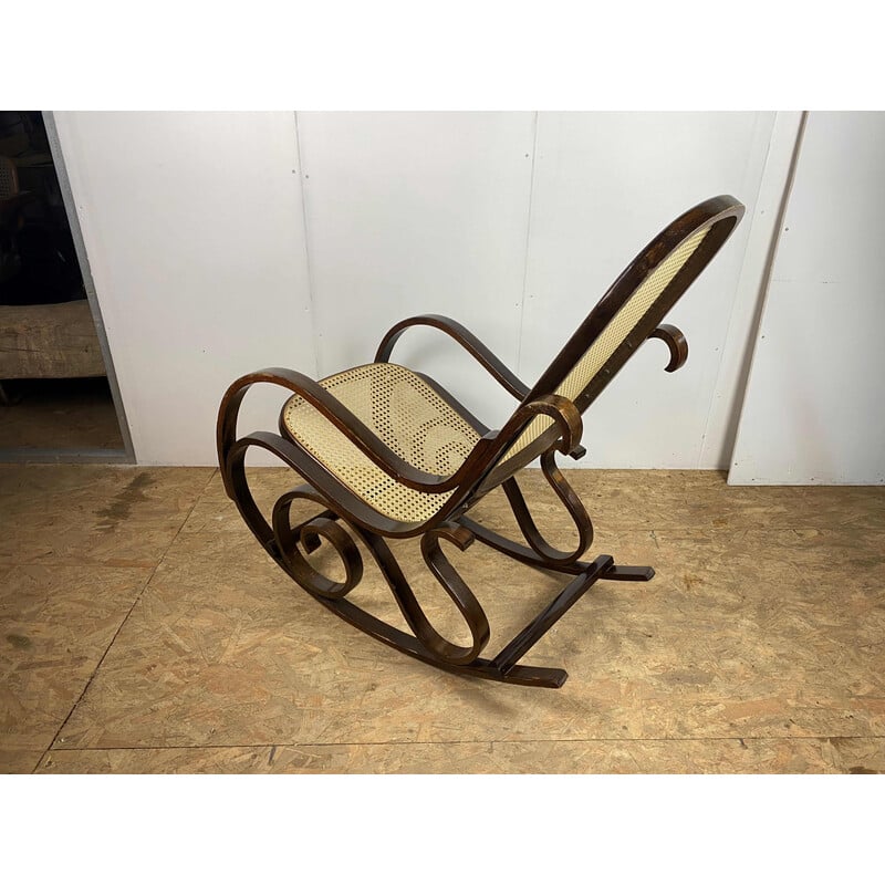 Vintage wooden rocking chair, 1970