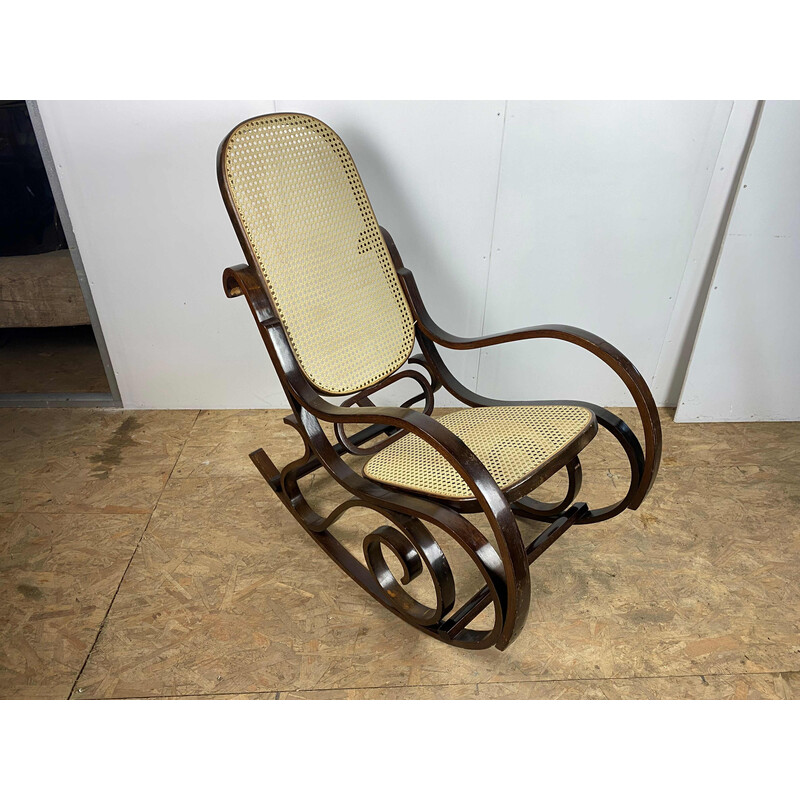Vintage wooden rocking chair, 1970