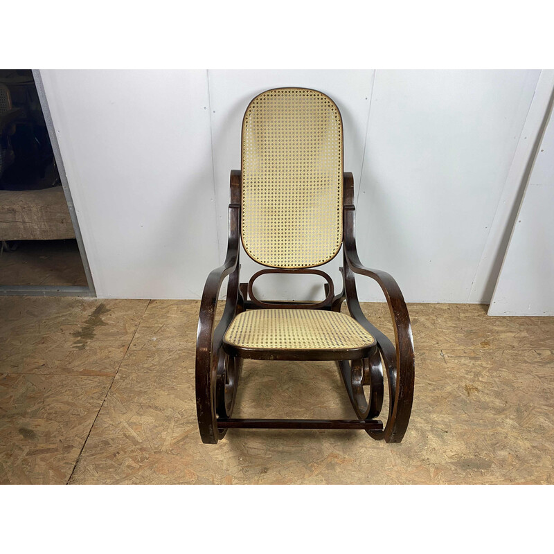 Fauteuil rocking  vintage en bois, 1970