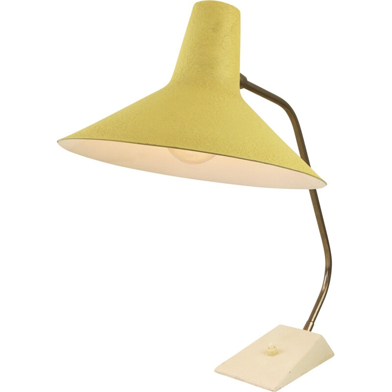 Lampe de bureau jaune en métal éditiion Anvia - 1950