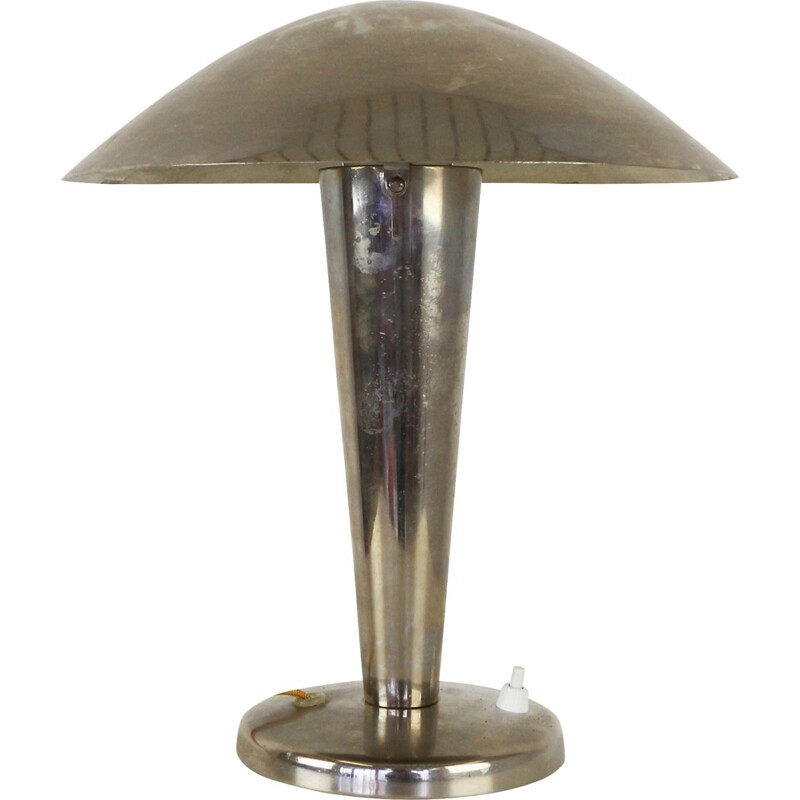 Chrome mushroom desk light by Josef Hurka for Napako, 1930s