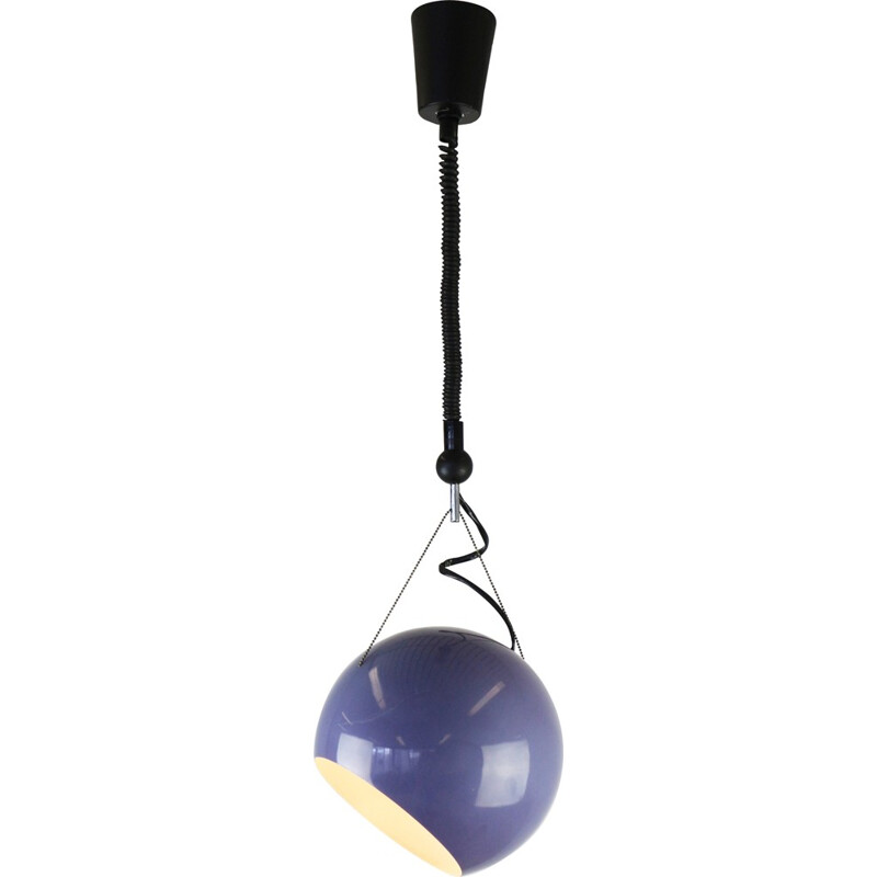 Space age violet adjustable pendant lamp - 1970s