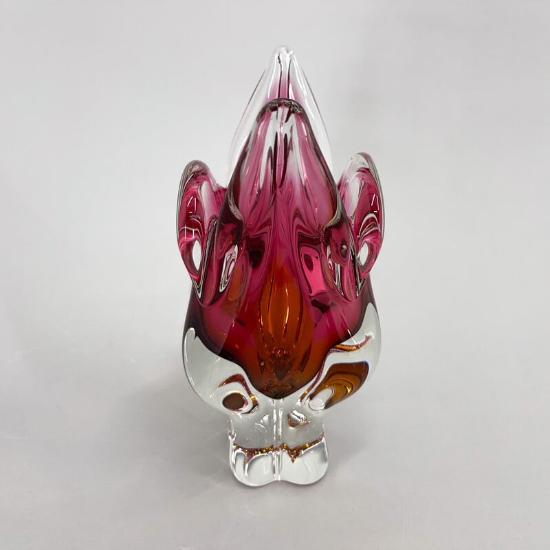 Vintage glass vase by Josef Hospodka for Chribska Glassworks, Czechoslovakia 1960