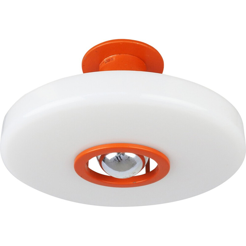 Orange and white Philips ceiling light - 1960s