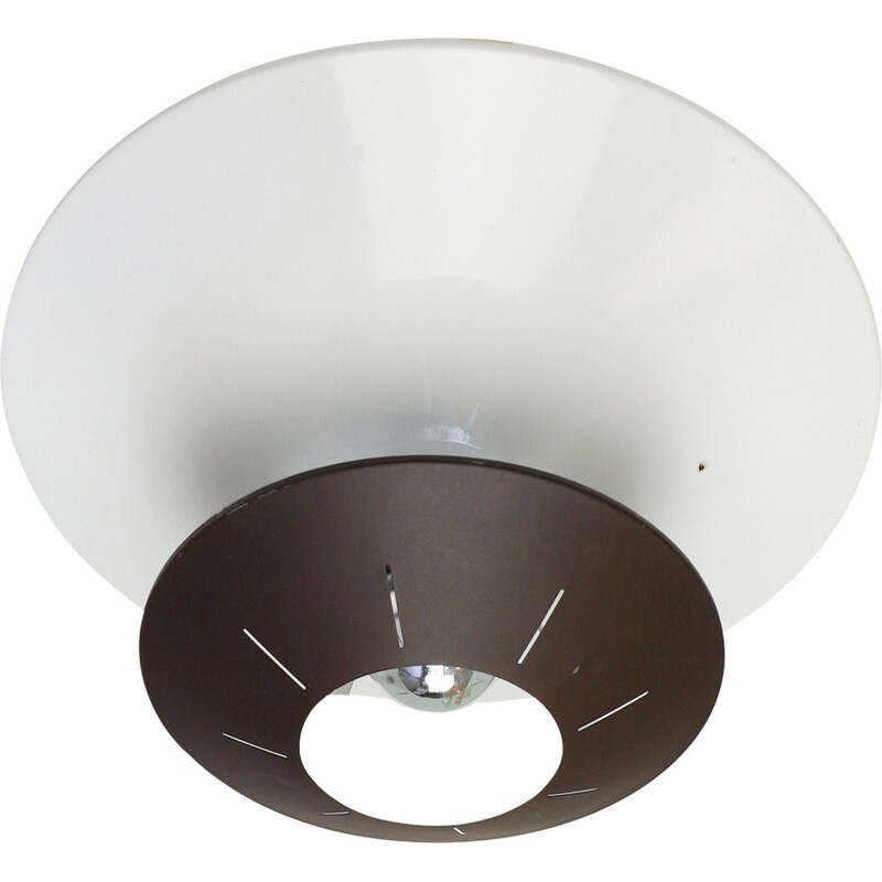 Dark Brown Space age ceiling light by Louis Kalff for Philips - 1950s