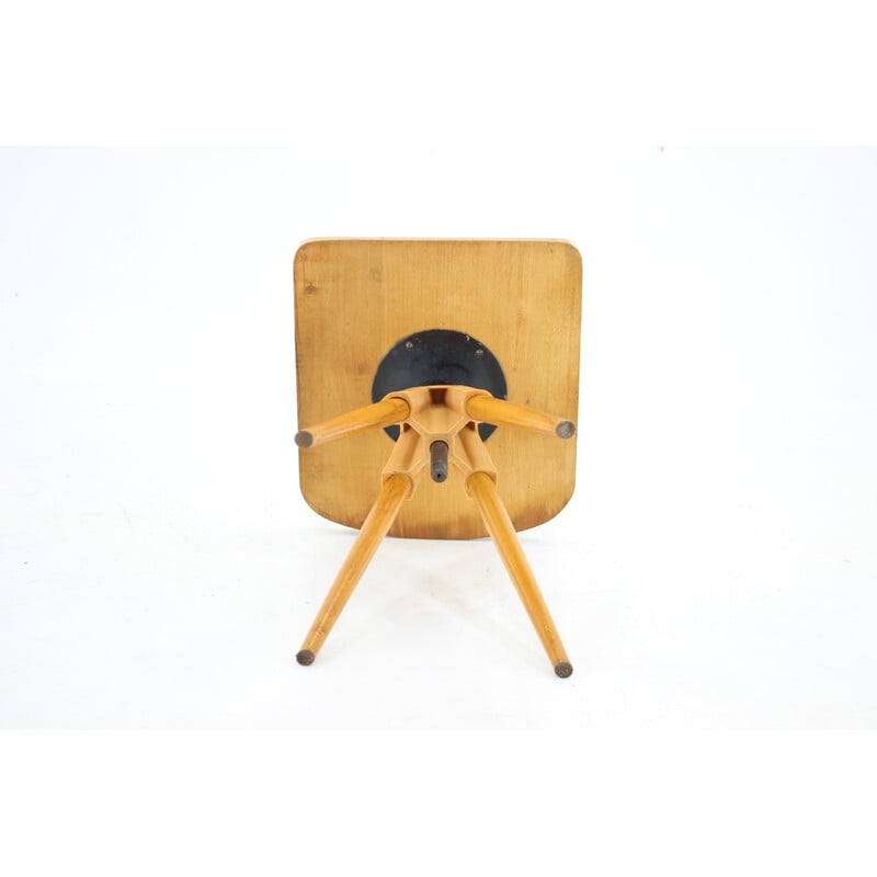Vintage height-adjustable beech chair, Czechoslovakia 1970