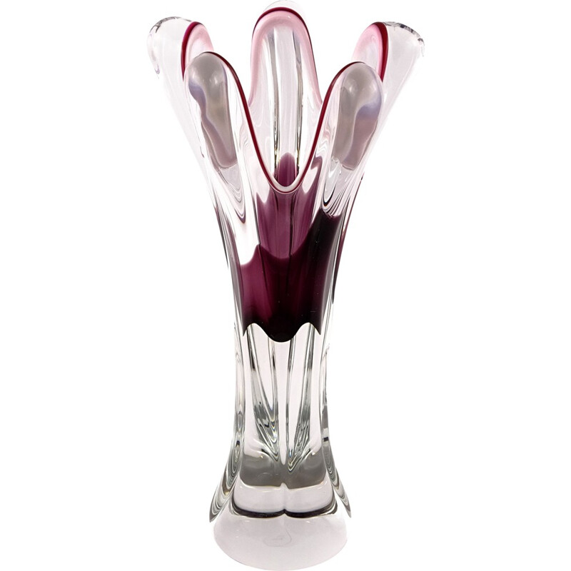 Glass vase by Josef Hospodka for Chribska - 1970s