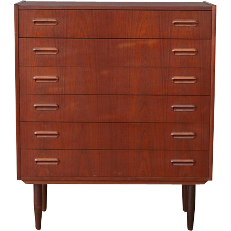 Danish Teak Chest of Drawers with curved handles - 1960s