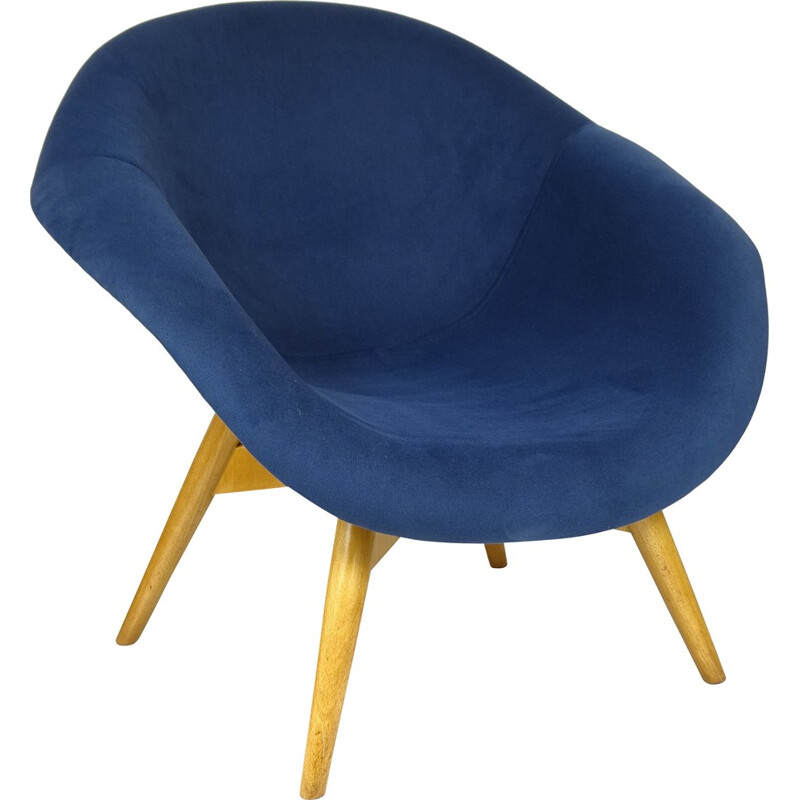 Tschechischer blauer Lounge-Sessel von Miroslav Navratil - 1960