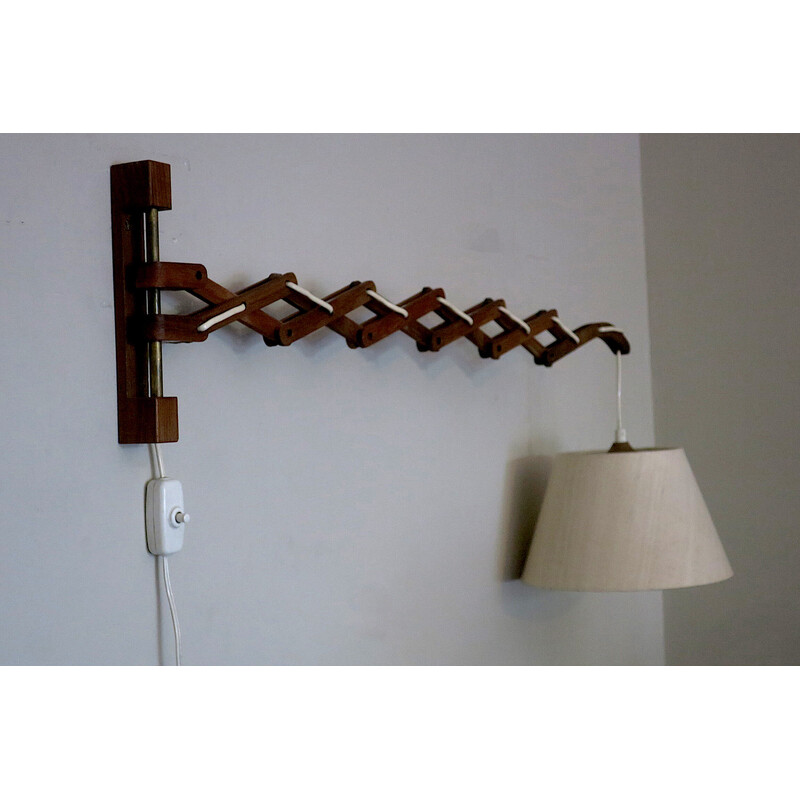 Vintage teak wall lamp by Erik Hansen for Le Klint, 1960