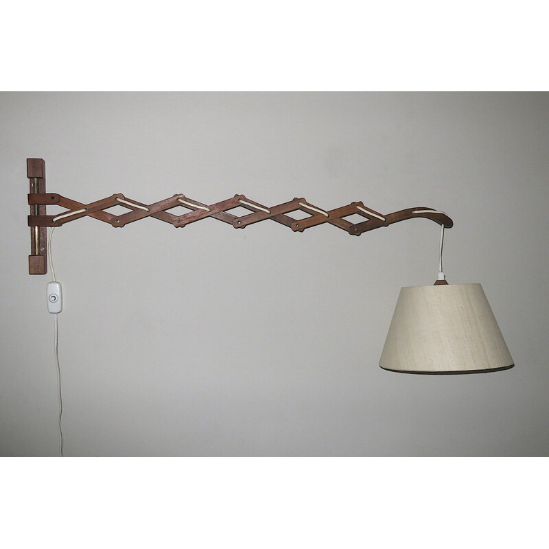 Vintage teak wall lamp by Erik Hansen for Le Klint, 1960