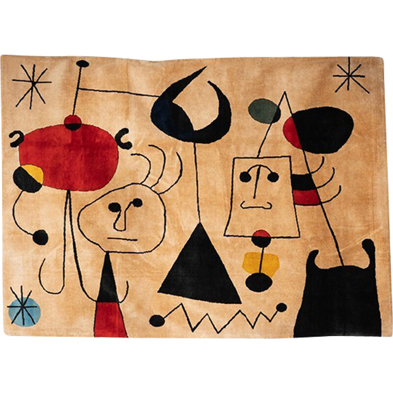 Vintage wool rug by Joan Miro