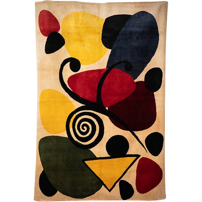 Vintage wool rug by Alexander Calder