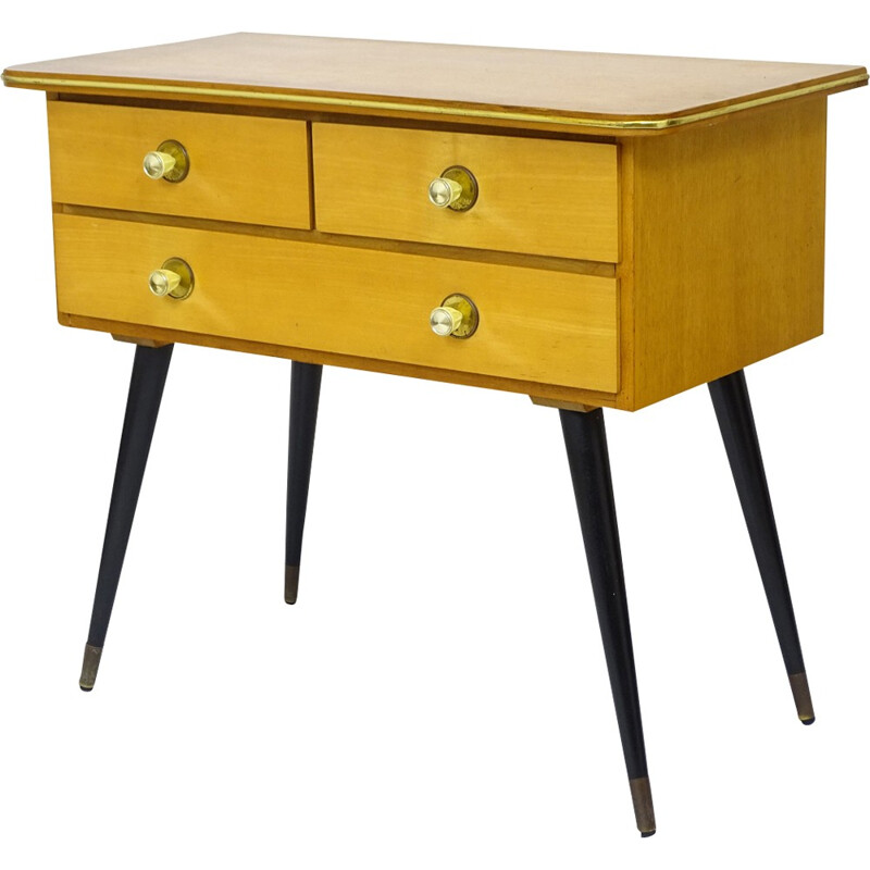 Czechoslovakian Night table with 3 drawers - 1970s