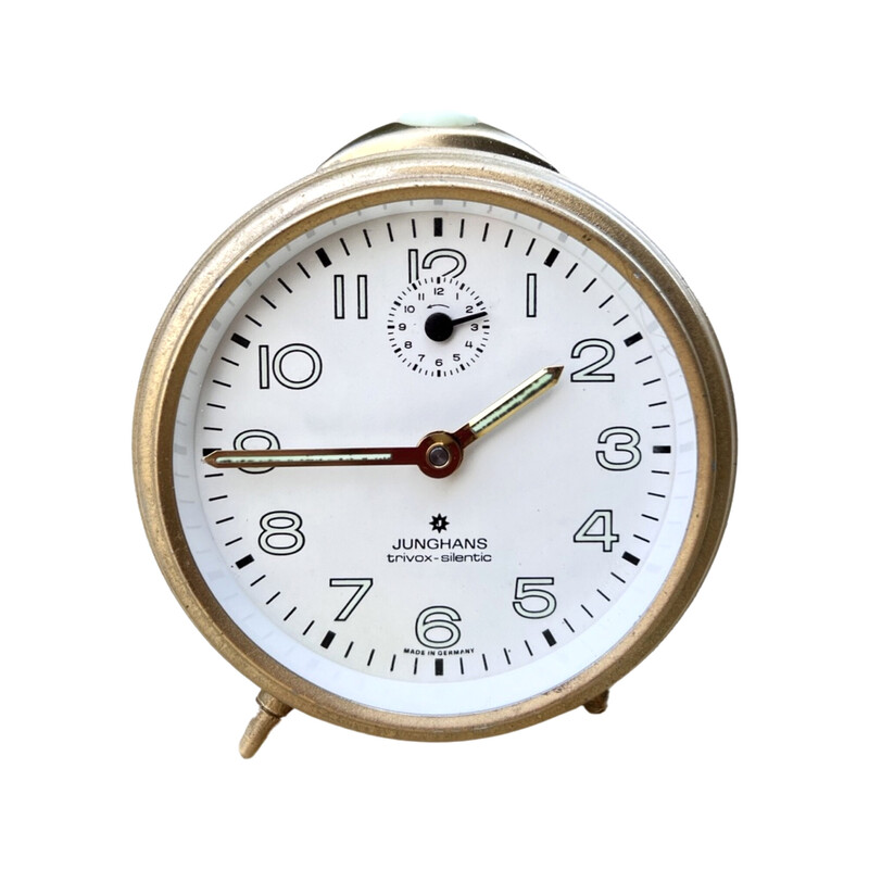 Vintage mechanical alarm clock by Junghans, Germany 1960