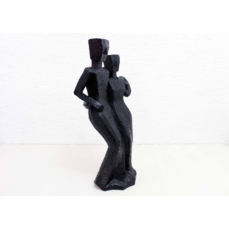 Vintage couple sculpture in resin, 2000